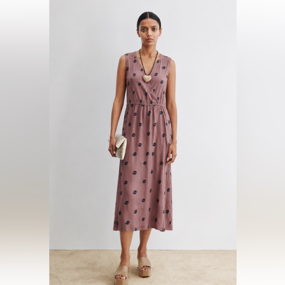 Seek collective hand blockprinted silk maxi dress M
